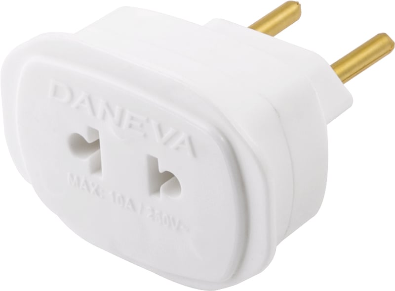 Plugue adaptador 2P universal branco, 1659