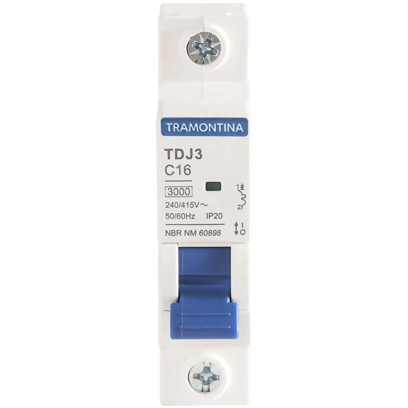 Minidisjuntor 1 polo, 16 A, 3 kA, TDJ3, 58011105