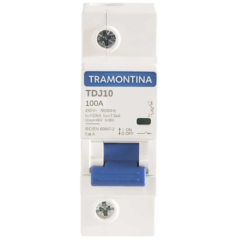 Minidisjuntor 1 polo, 100 A, 10 kA, TDJ10, 58011145