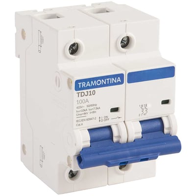 Mini disjuntor 2 polos, 100 A, 10 kA, TDJ10, 58012145
