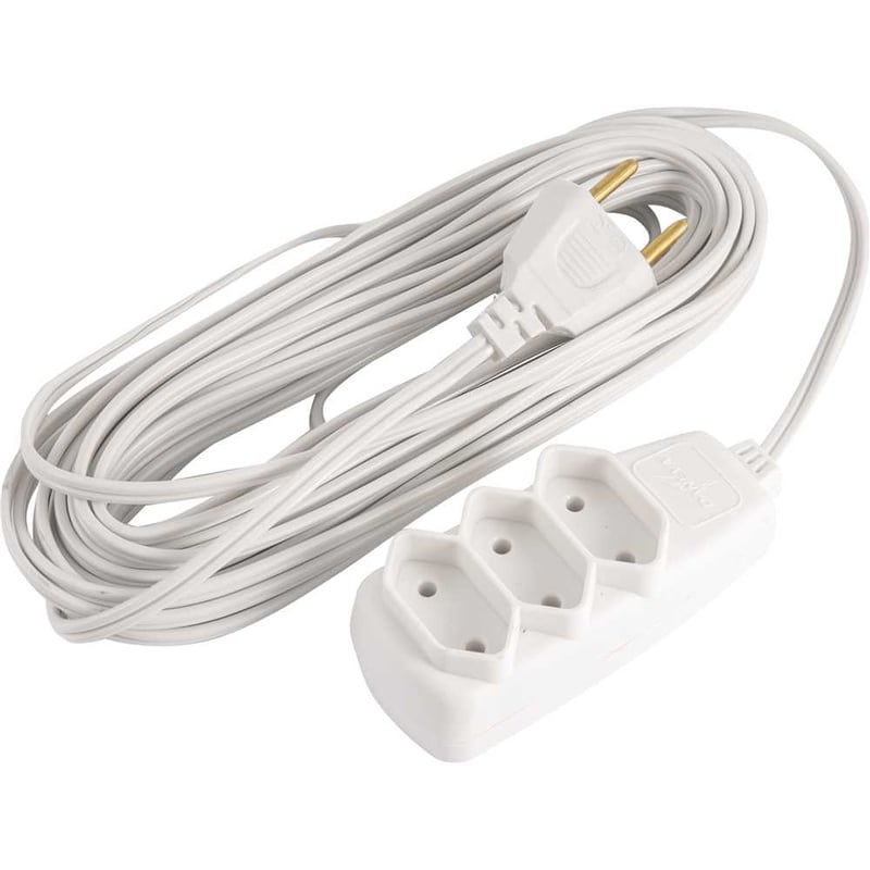 Extensão elétrica com 10 metros, cordão PL 2 x 0,75 mm², 2P gelo, modelo Sort 1532