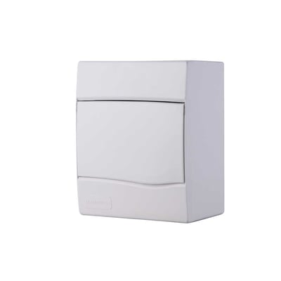 Quatro de distribuição de sobrepor, 5 DIN / 3 NEMA, branco