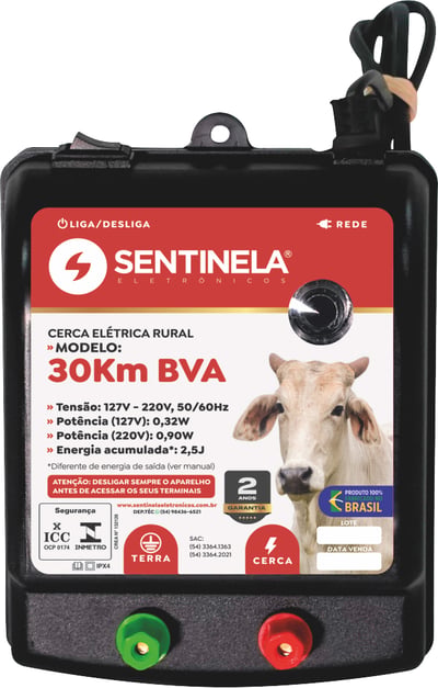 Eletrificador de cerca elétrica 30 km, com alcance de 3.500 m, 1039