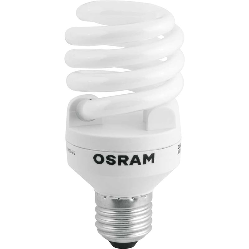 Lâmpada fluorescente E27, 20 W, 220 V~ - 240 V~, espiral mini, Twister
