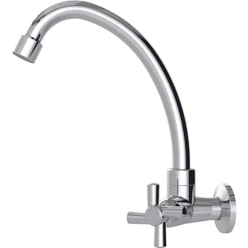 Torneira plástica de parede para cozinha, bica alta, acabamento C31, 7872