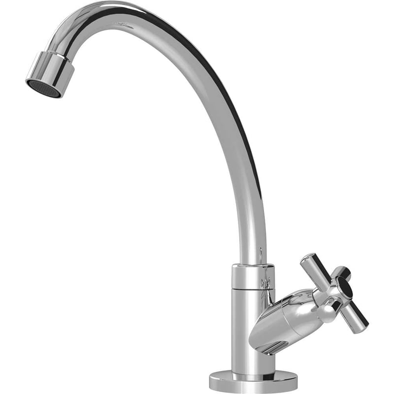 Torneira plástica de bancada para cozinha, acabamento C31, cromada, 9313