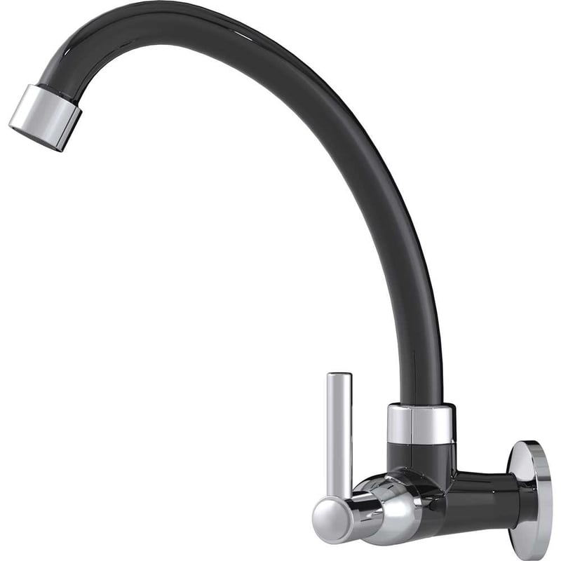 Torneira de parede para cozinha em abs, preta e cromado, 26707