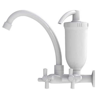 Torneira plástica para cozinha com purificador, acabamento C31, branca, 31155