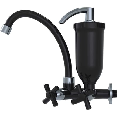 Torneira de parede para cozinha em abs, preta e cromada, com purificador de água, 34510