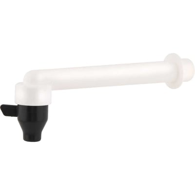 Torneira plástica de parede para cozinha, 3/4", branca com preto, 147