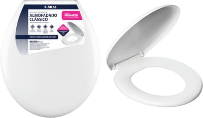 Assento sanitário almofadado, branco, Clássico Primafer, PR 1063-2
