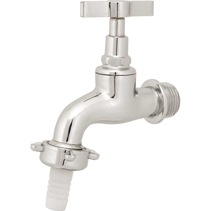 Torneira metálica para jardim, cromada, 3/4", 1128