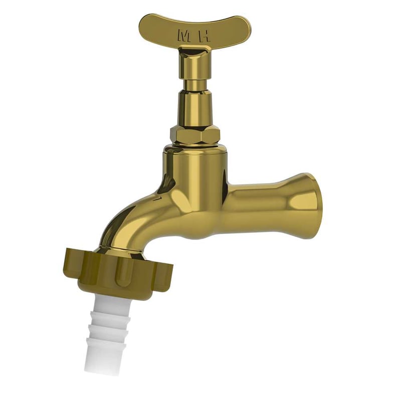 Torneira metálica para jardim, amarela, 3/4", 1130