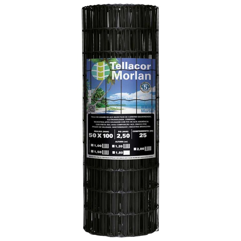 Tela alambrado com revestimento em PVC, 1 m, malha 100 mm x 50 mm, 3320