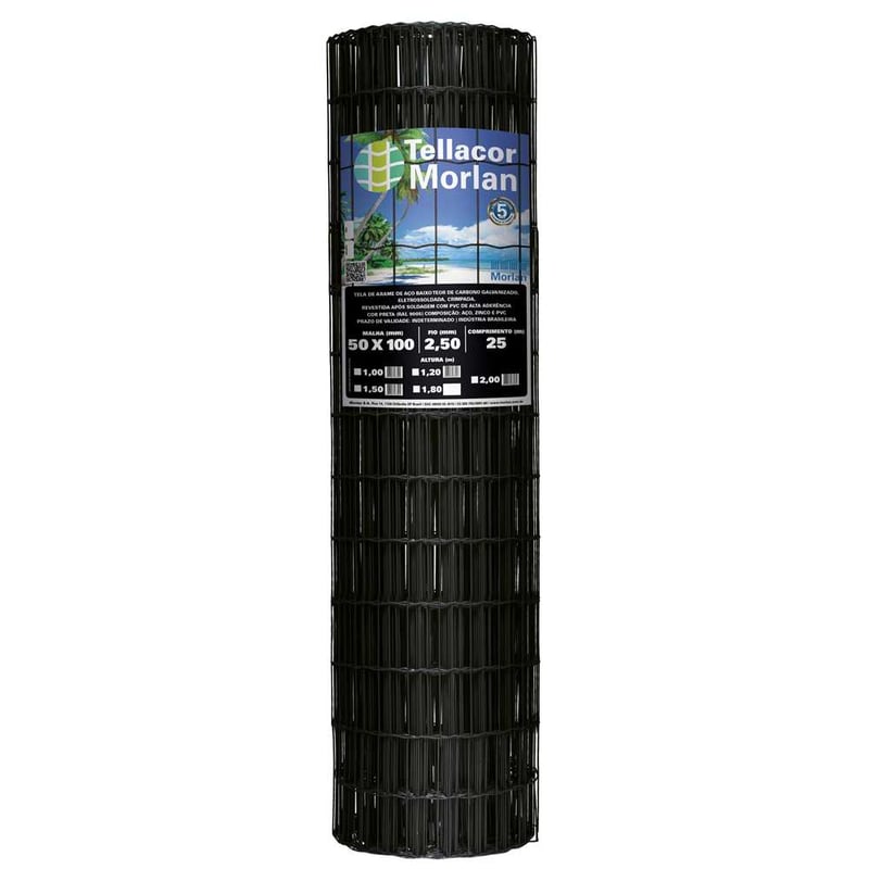 Tela alambrado com revestimento em PVC, 1,2 m, malha 100 mm x 50 mm, 3321