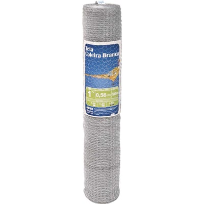 Tela metálica hexagonal, pinteiro, malha 1", 24 BWG x 1,5 m, com 50 m