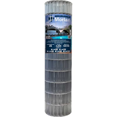 Tela alambrado, malha 15 cm x 5 cm, fio 2,5 mm, com 1,8 m x 25 m (altura x comprimento), 2379