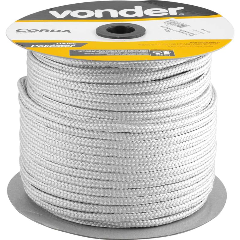 Corda multifilamento trançada, 10 mm x 147 m, branca