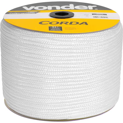 Corda multifilamento trançada 10,0 mm x 190 m, branca, em carretel