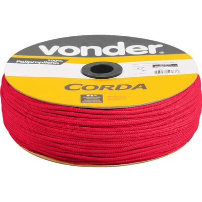 Corda multifilamento trançada 3,0 mm x 625 m, vermelha, em carretel