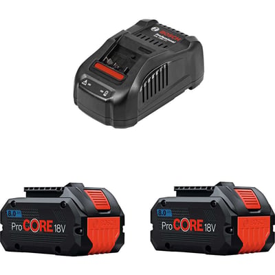 Kit 2 baterias ProCORE 18 V - 8 Ah, 1 carregador rápido 220 V~ GAL 1880 CV, 0 615 A00 1CX