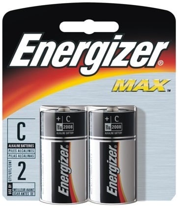 Pilha alcalina média (C), 1,5 V, 2 peças, MAX 28537