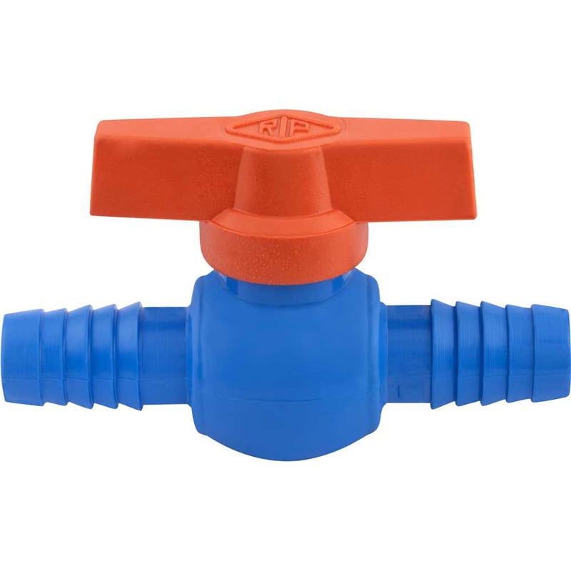 Registro de esfera com união dentada para mangueira, 1/2", PVC azul, RZ06, REBOUÇAS