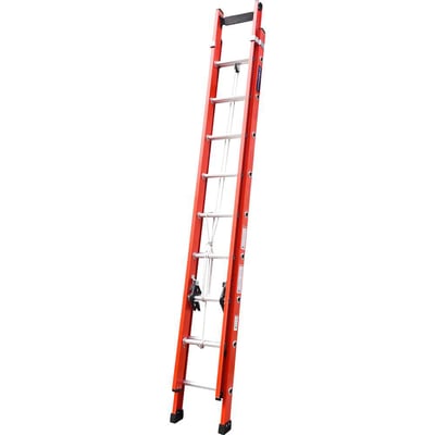 Escada extensível em fibra de vidro, 15 degraus de alumínio, 3,05 m x 4,8 m