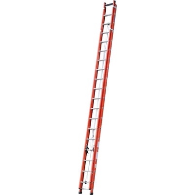 Escada extensível em fibra de vidro, 32 degraus de alumínio, 5,75 m x 9,9 m