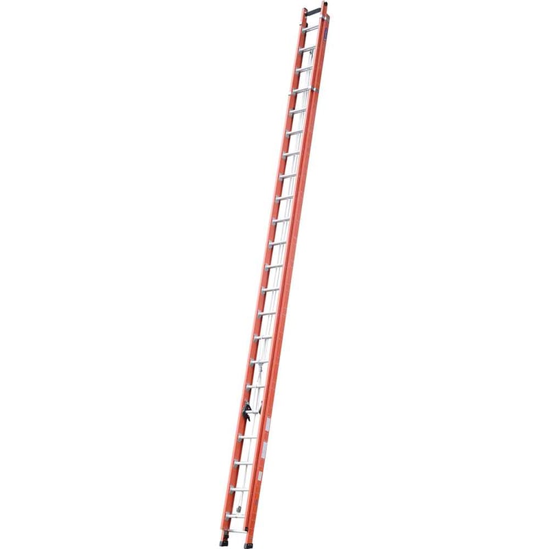 Escada extensível em fibra de vidro, 38 degraus, 6,95 m x 12 m