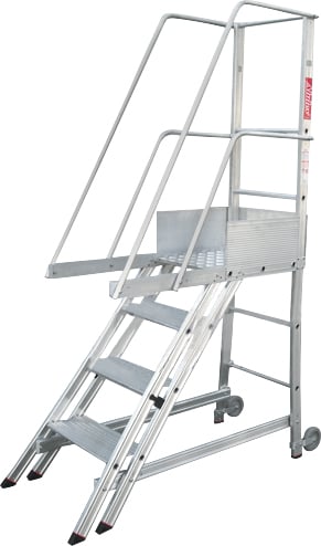 Escada trepadeira alumínio 0,96 m X 1,46 m 3 degraus + plataforma com 4 corrimões
