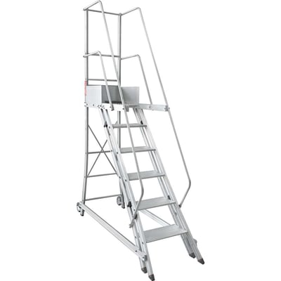 Escada trepadeira alumínio 1,40 m X 1,82 m 5 degraus + plataforma com 4 corrimões