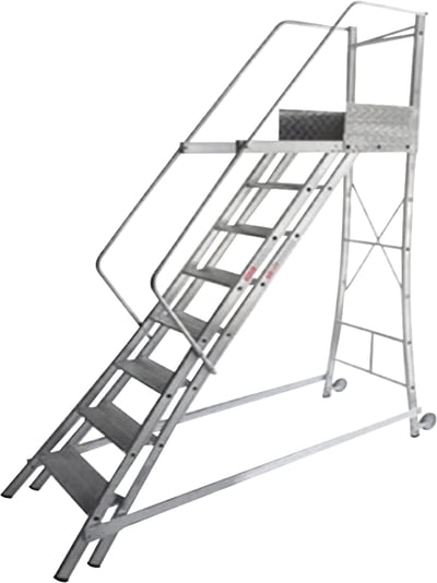 Escada trepadeira alumínio 1,86 m X 2,18 m 7 degraus + plataforma com 4 corrimões