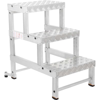 Escada banqueta, industrial, 3 degraus, em alumínio, BI 751