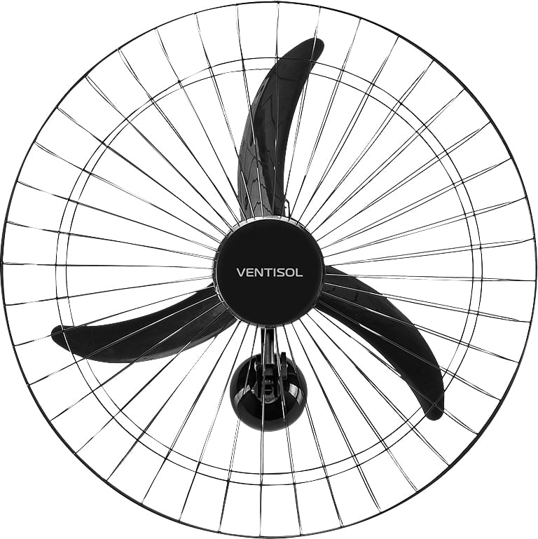 Ventilador de parede, oscilante, 60 cm, 127 V~ / 220 V~, preto