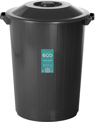 Lixeira plástica, 35 litros, preta, Eco, 375LP