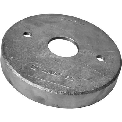 Tampa em alumínio para poço, diâmetro interno de 118 mm, furo central de 35 mm, TPF118-35MM