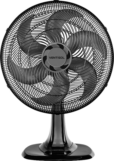 Ventilador de mesa turbo premium preto, com 6 pás, 127 V~, 550