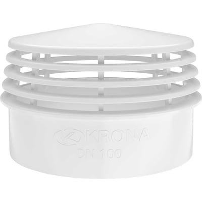 Terminal de ventilação para tubulação de esgoto, DN 100, em PVC branco, 1167