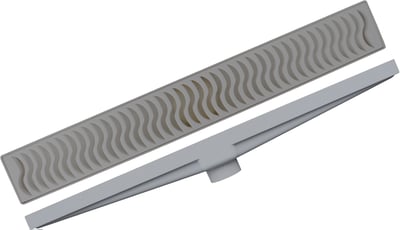 Ralo linear com grelha, modelo seco, cinza, 50 cm, 20102119