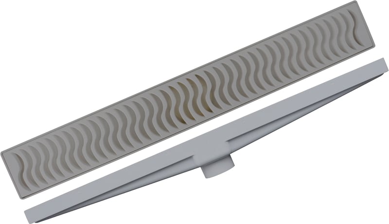 Ralo linear com grelha, modelo seco, cinza, 50 cm, 20102119