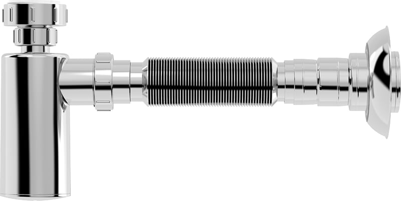 Sifão universal copo, cromado, 480mm comprimento, 031702