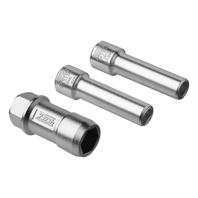 Chave soquete vazado de 19,0 mm e dois adaptadores